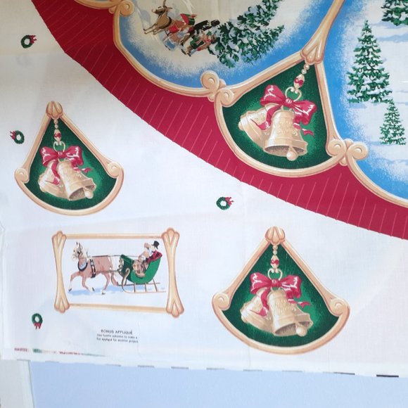 NEW Daisy Kingdom Antique Village Tree Skirt or Tablecloth Fabric Panel - Picture 9 of 12